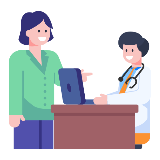 Illustration of doctor consultation on call support