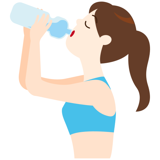 Illustration of a girl drinking purified water